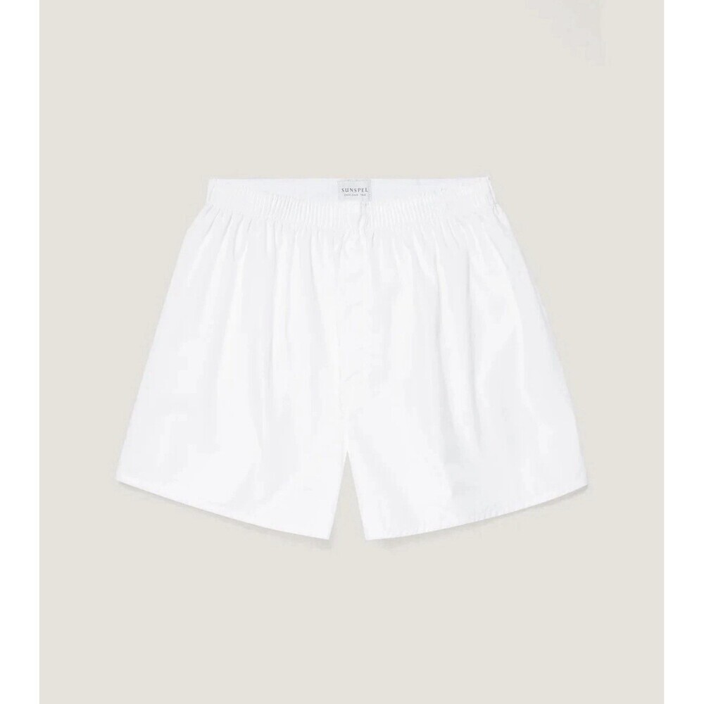 Sunspel White‎ Men’s Boxer Shorts Size Medium NWOT 100% Cotton